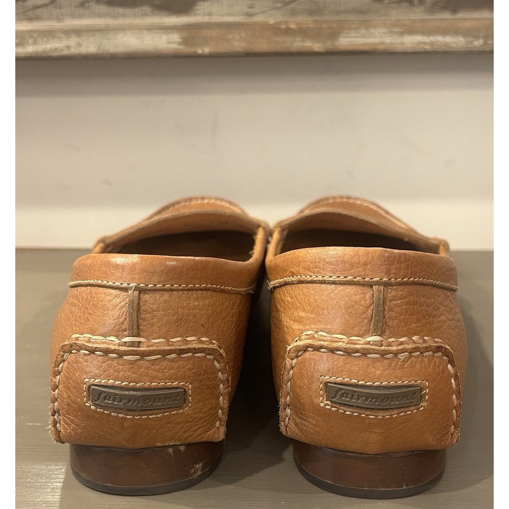 Fairmount Women 9.5M Cognac Pebbled Leather Driving Penny Loafers Made In Brazil - Picture 6 of 8
